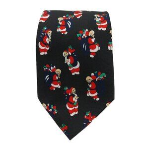 Parquet Christmas Neck Tie Santa Multi-colored